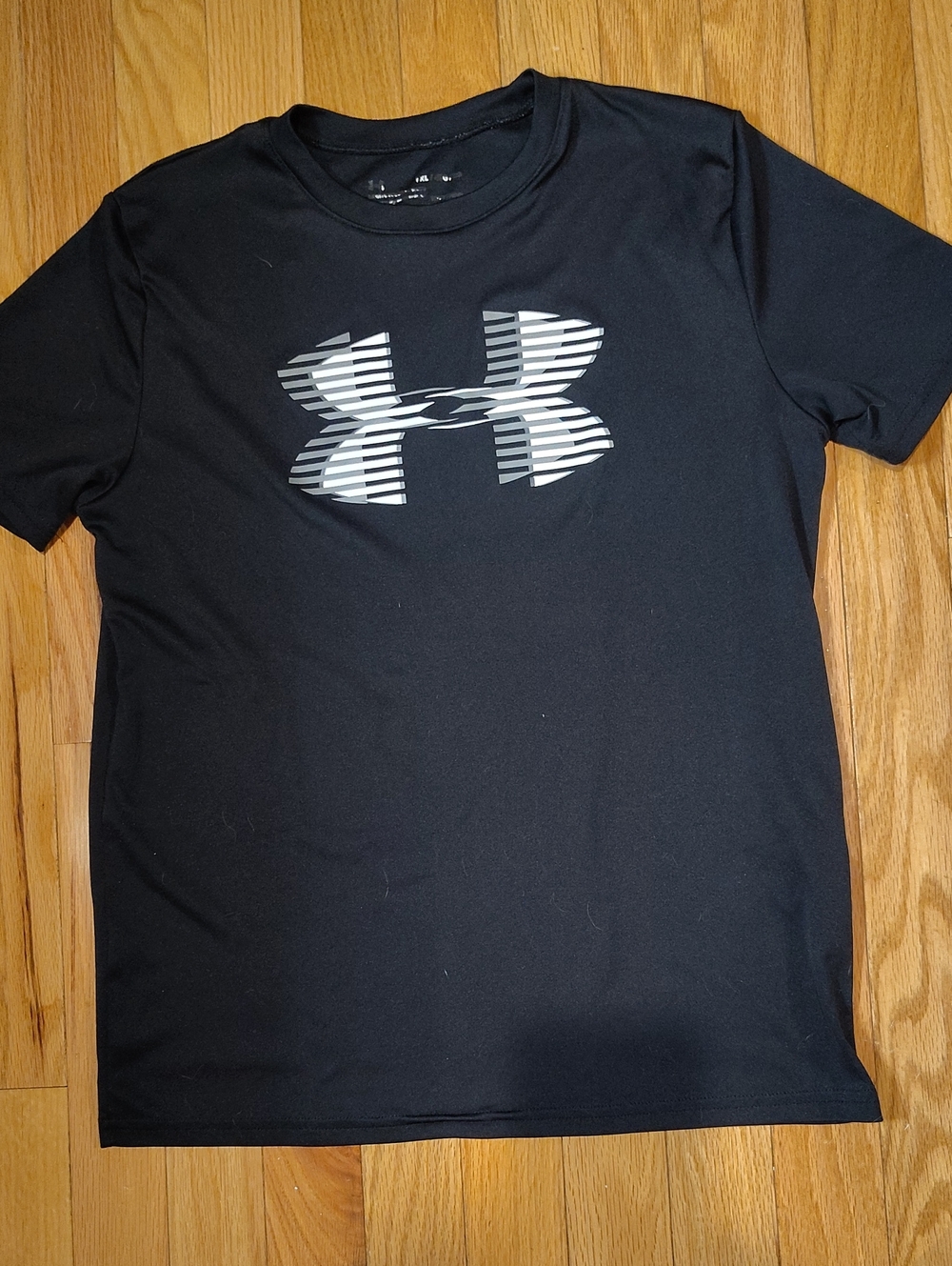 Under Armour Black Short Sleeve Tee with Striped Logo